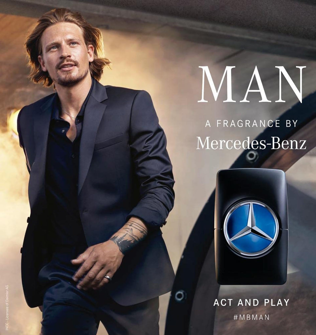 Mercedes Benz Man Eau de Toilette 1 oz bottle close-up