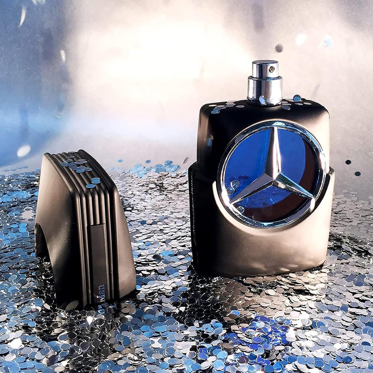 Mercedes Benz Man Eau de Toilette on a wooden table