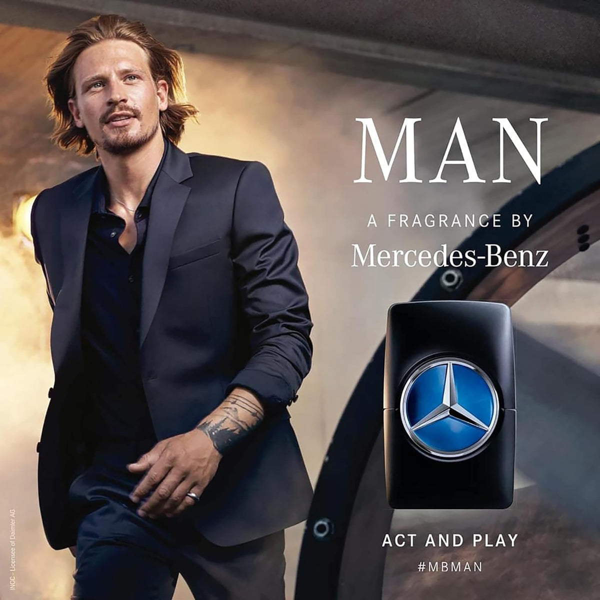 Mercedes Benz Man Eau de Toilette with elegant background
