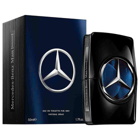 Mercedes Benz Man Intense Eau de Toilette on a wooden surface