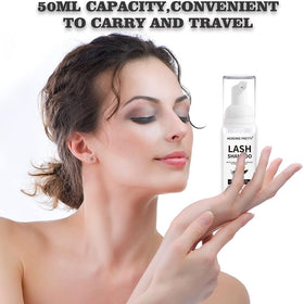 Mererke_Pretty Eyelash Extension Shampoo with brushes on a vanity