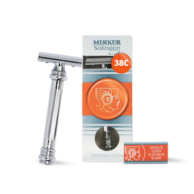 MERKUR 38C Double Edge Safety Razor front view with chrome finish