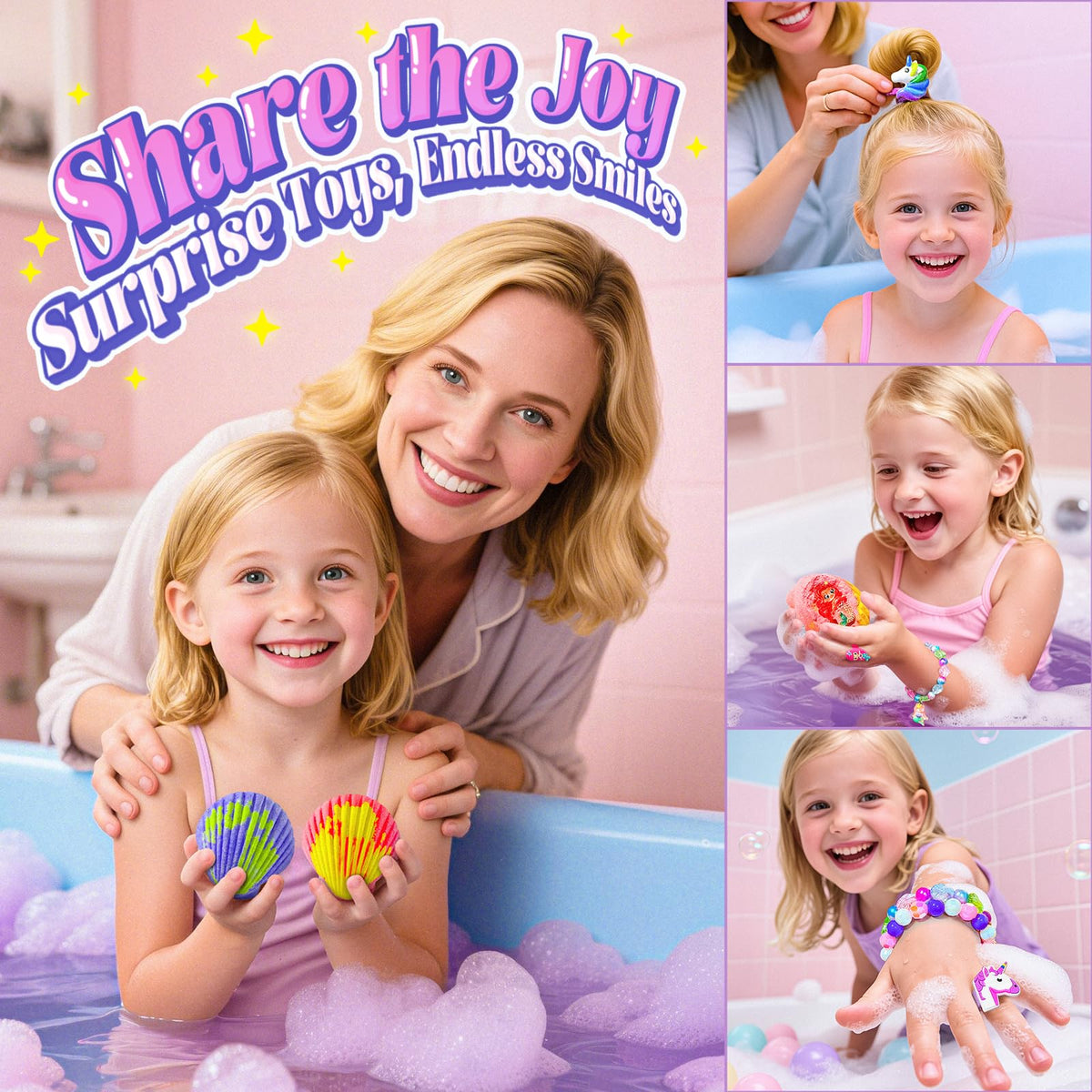 Mermaid toy included in BreezeDream Shell Bath Bombs