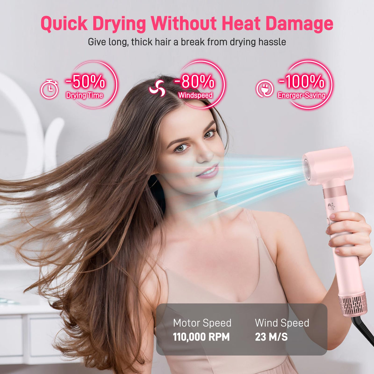 MESCOMB 5-in-1 Hair Dryer Brush side view