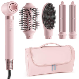MESCOMB 5-in-1 Hot Air Styler front view with attachments