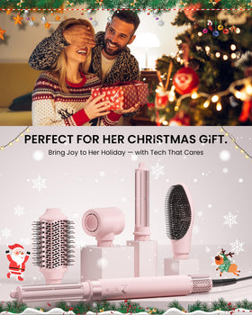 MESCOMB 5-in-1 Hot Air Styler in use on hair
