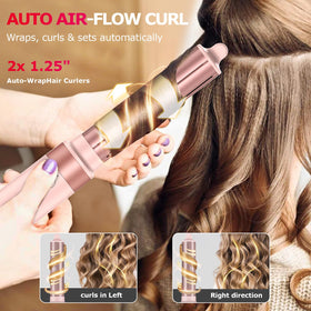 MESCOMB 5 in 1 Hot Air Styler showing auto-wrap curlers