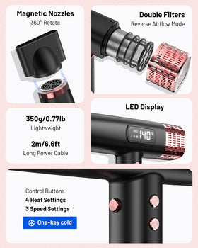 MESCOMB Hair Dryer packaging and accessories