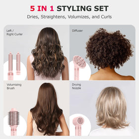 MESCOMB Hot Air Styler in use on wavy hair