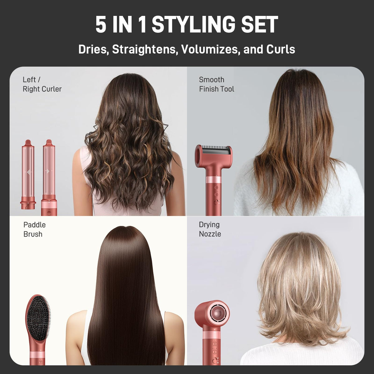 MESCOMB Hot Air Styler with high-speed motor and airflow details