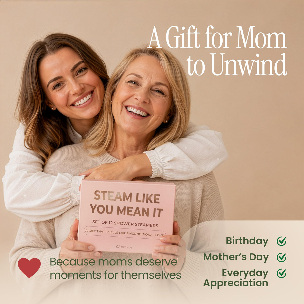 MESMOS shower steamers with sweet messages for mum
