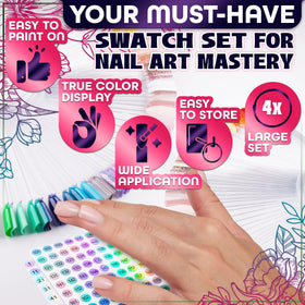 Metal ring holding 200 Novsix nail swatch sticks for colour comparison