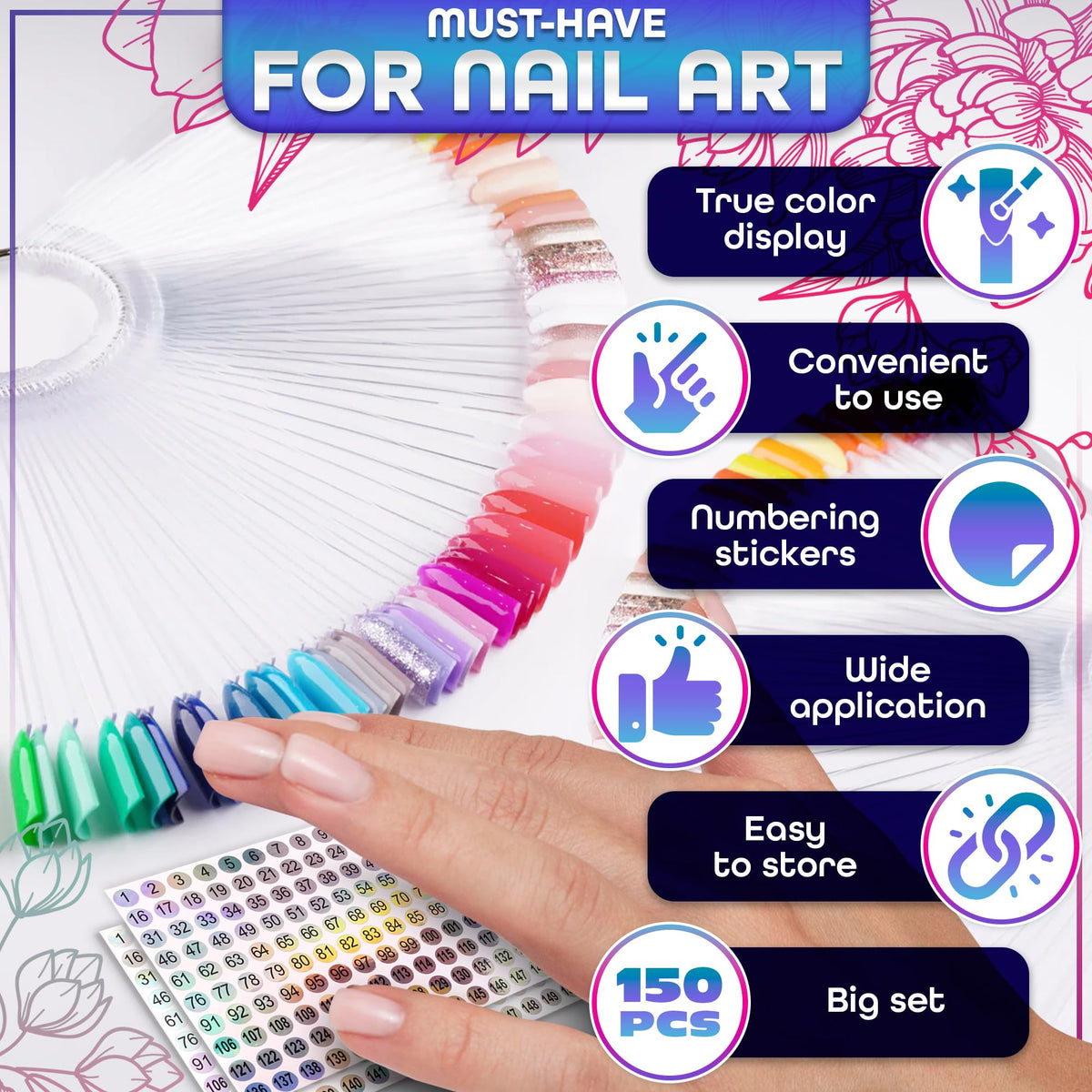 Metal rings holding Novsix Nail Swatch Sticks
