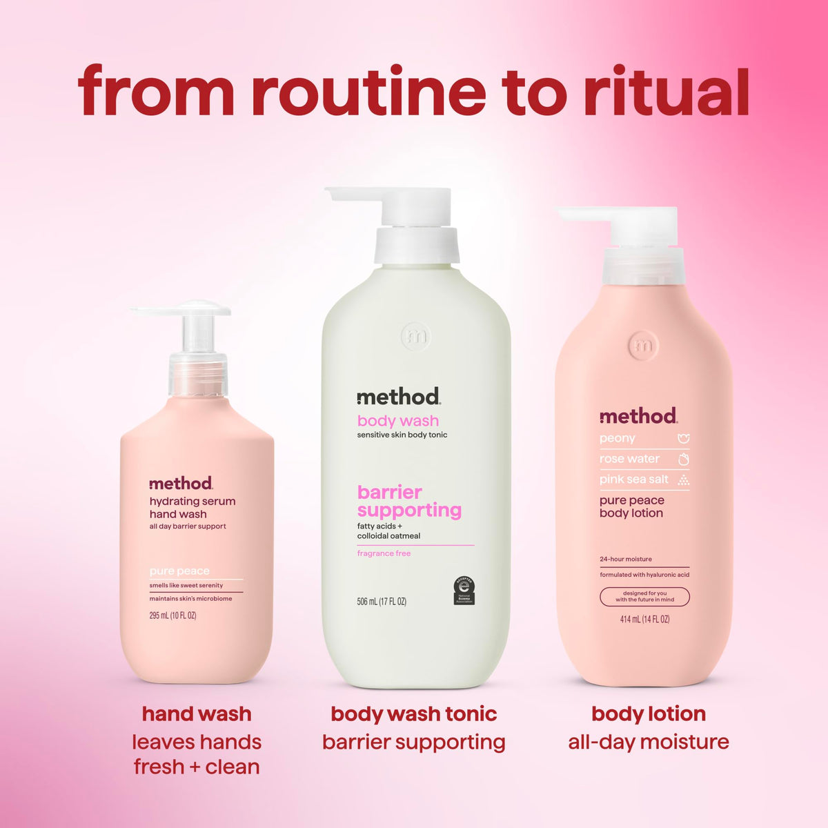 Method Barrier Supporting Body Wash 17 fl oz with loofah