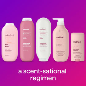 Method Body Lotion Pure Peace with floral background
