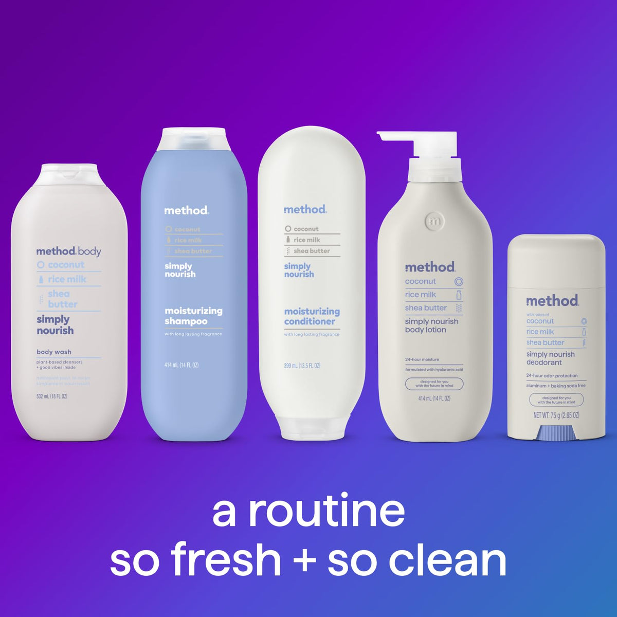Method Body Lotion Simply Nourish lifestyle scene on vanity
