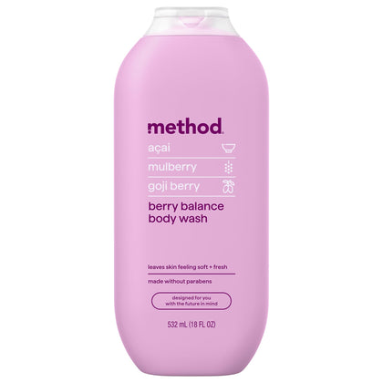 Method Body Wash Berry Balance 18 fl oz front view