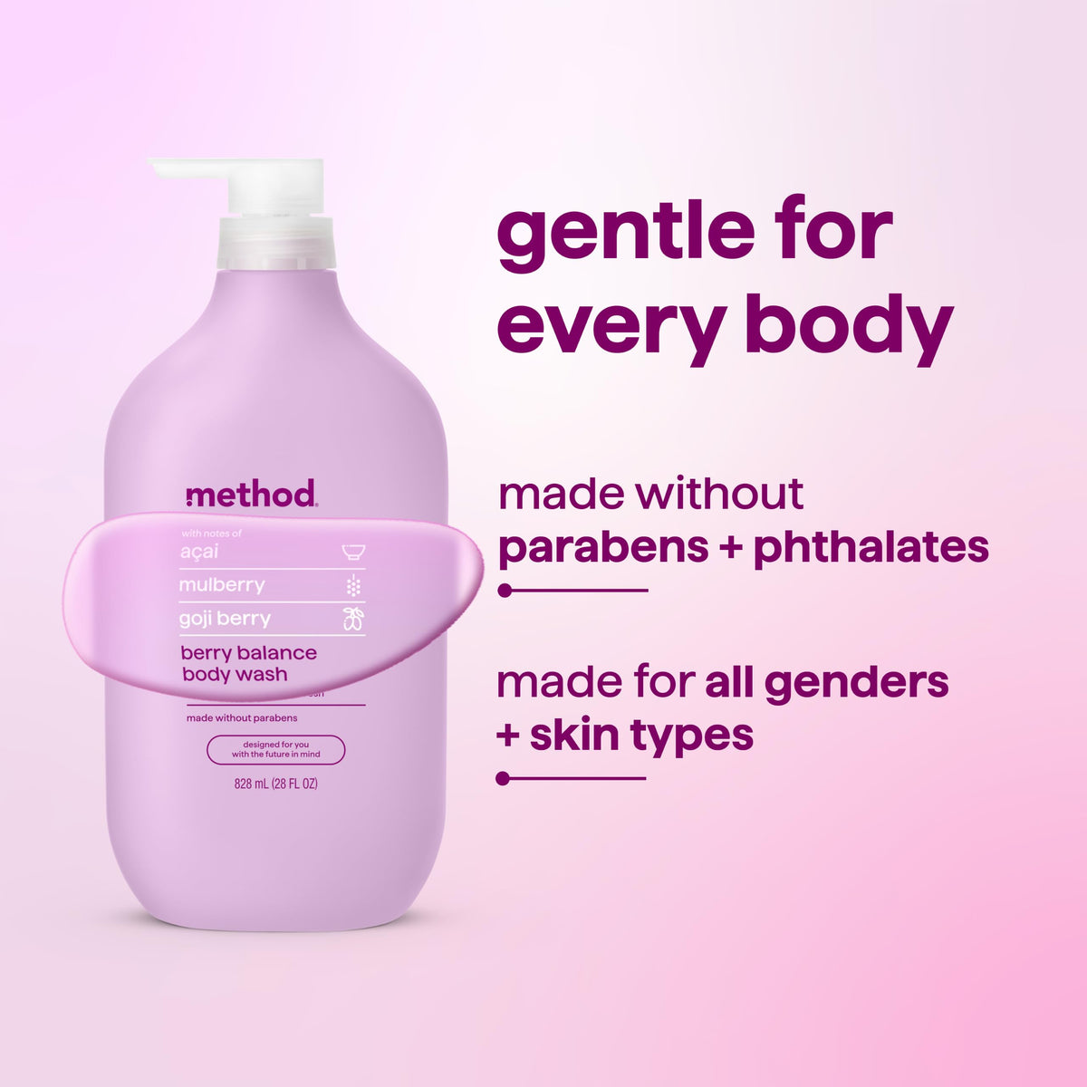 Method Body Wash Berry Balance 28 fl oz with berries