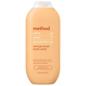 Method Body Wash Energy 18 fl oz front view with citrus design