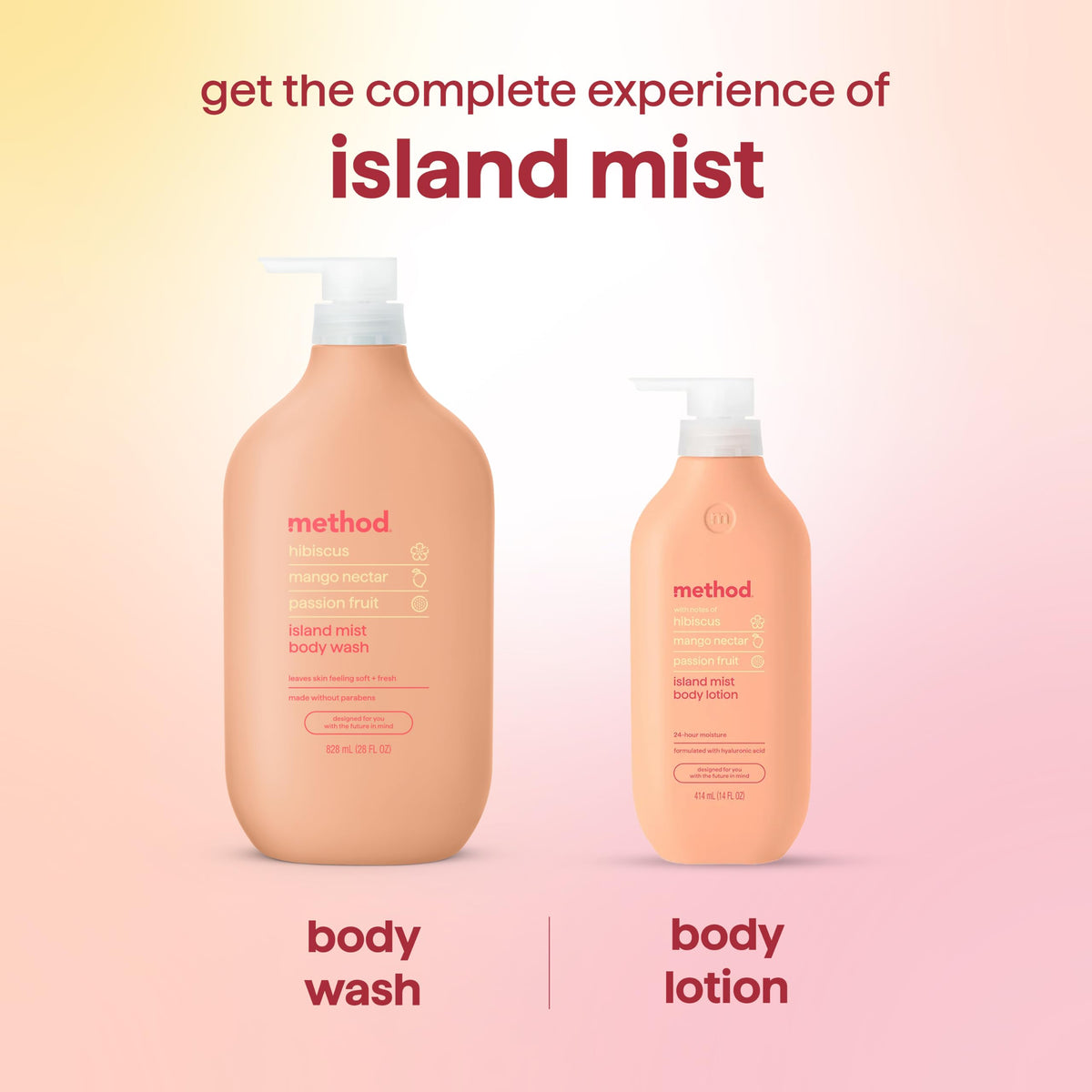 Method Body Wash Island Mist in a shower setting