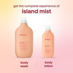 Method Body Wash Island Mist in a shower setting