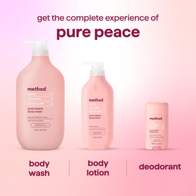 Method Body Wash Pure Peace with floral background