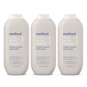 Method Body Wash Simply Nourish 3 pack 18 fl oz front view