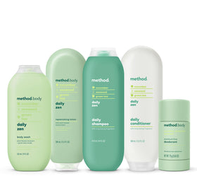 Method Daily Lotion Daily Zen 14 oz bottle with green tea and cucumber ingredients