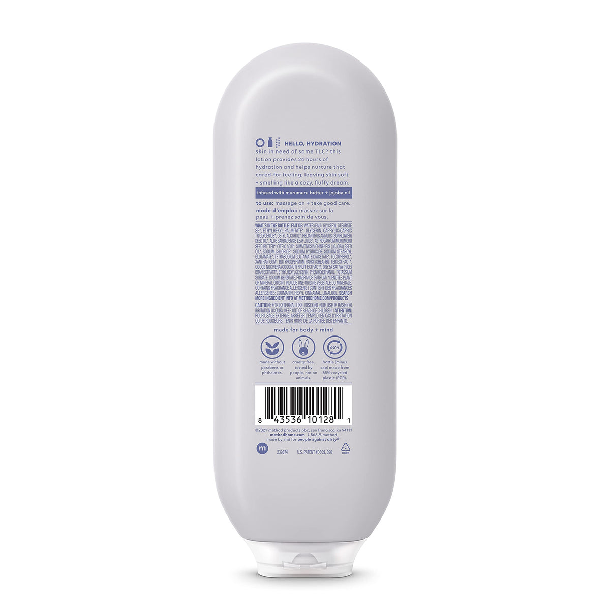 Method Daily Lotion Simply Nourish 14 oz bottle back view