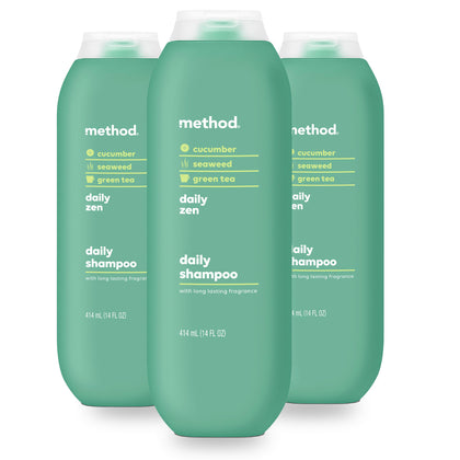 Method Daily Zen Shampoo 14 oz front view with cucumber and seaweed