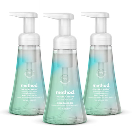 Method Foaming Hand Wash Coconut Water 3 pack front view