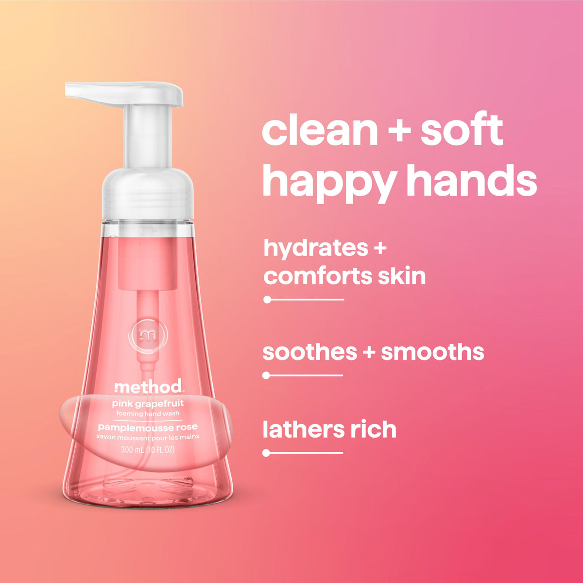 Method Foaming Hand Wash Pink Grapefruit lifestyle scene in kitchen