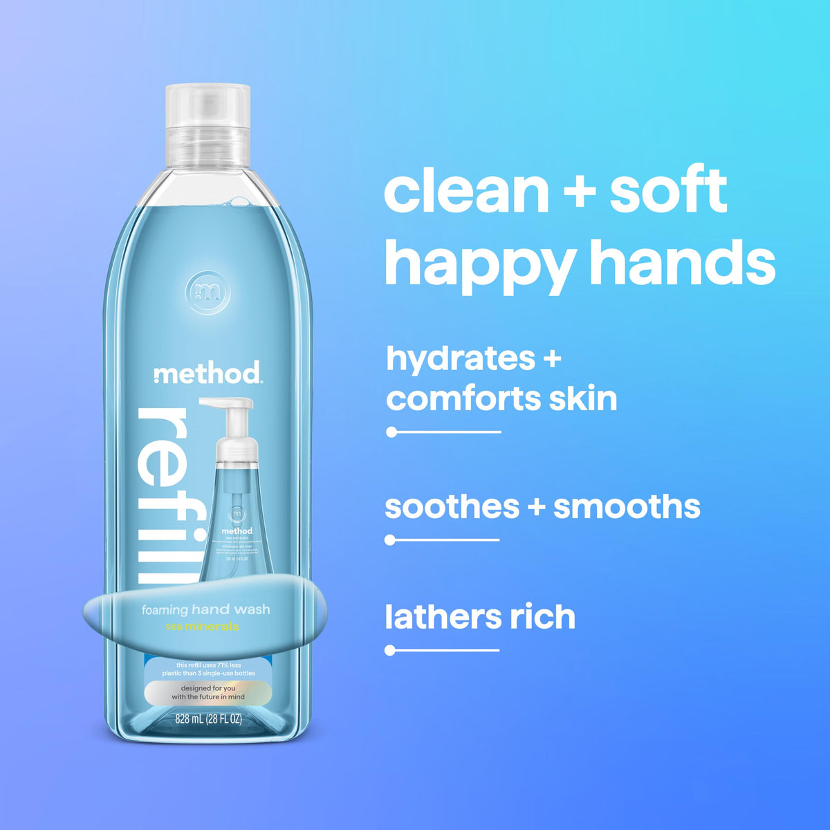 Method Foaming Hand Wash Refill Sea Minerals label close-up