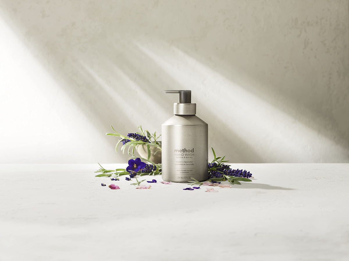 Method Gel Hand Soap Violet + Lavender bottle with pump