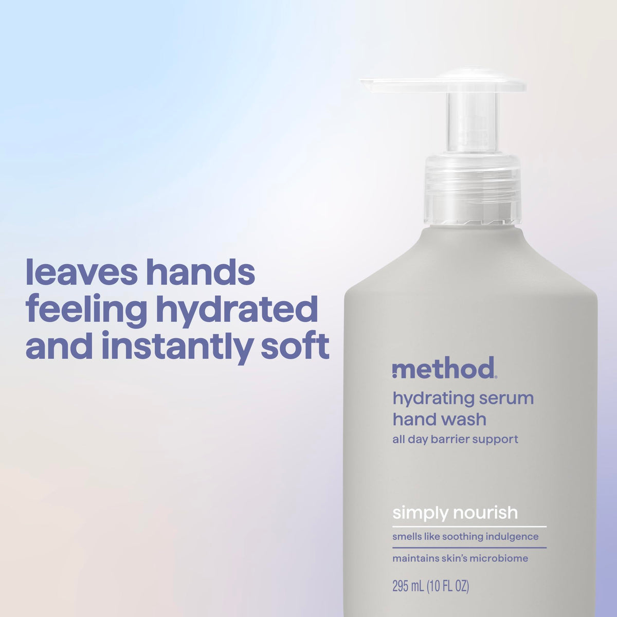 Method Hydrating Serum Hand Wash on a bathroom sink