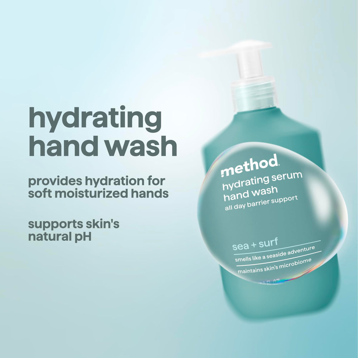 Method Hydrating Serum Hand Wash Sea + Surf 10 fl oz back view