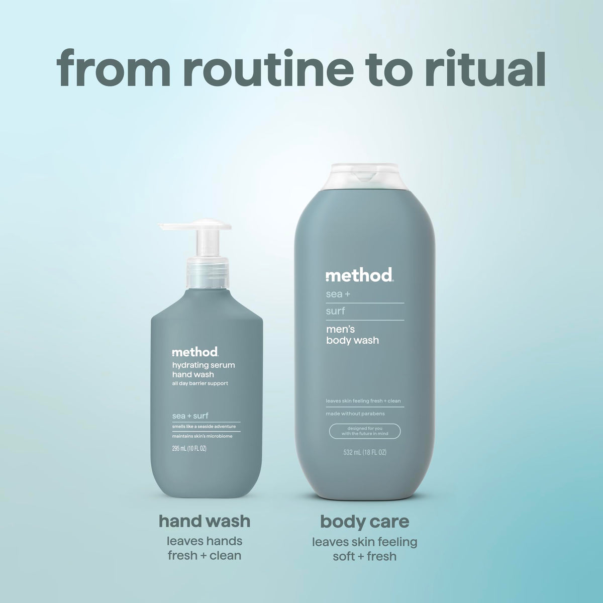 Method Hydrating Serum Hand Wash Sea + Surf 10 fl oz on kitchen counter