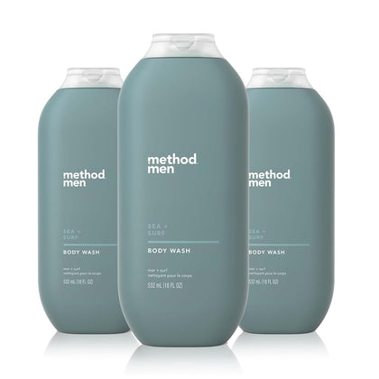 Method Men Body Wash Sea and Surf 3 Pack front view