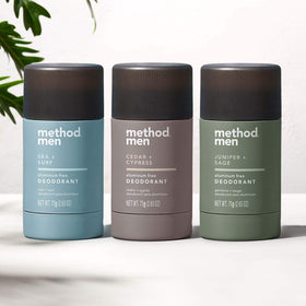 Method Men's Aluminum-Free Deodorant Cedar & Cypress with natural background