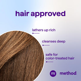 Method Moisturizing Shampoo surrounded by coconut and rice