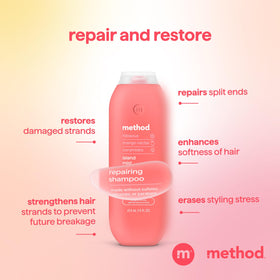 Method Repairing Shampoo Island Mist packaging with recycling symbol