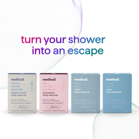 Method Simply Nourish Bar Soap showing texture and lather