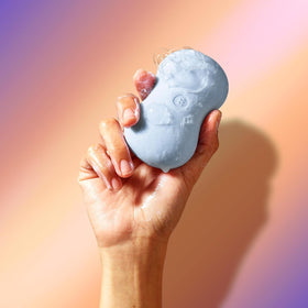 Method Simply Nourish Bar Soap with a fresh coconut and rice milk background