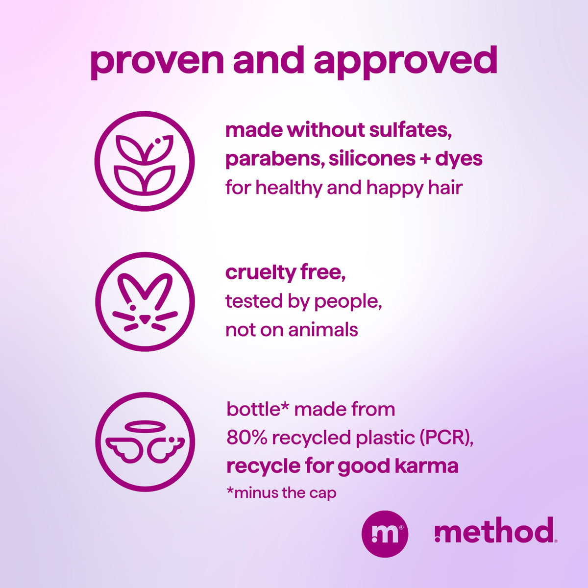 Method Smoothing Shampoo 14 fl oz with floral background