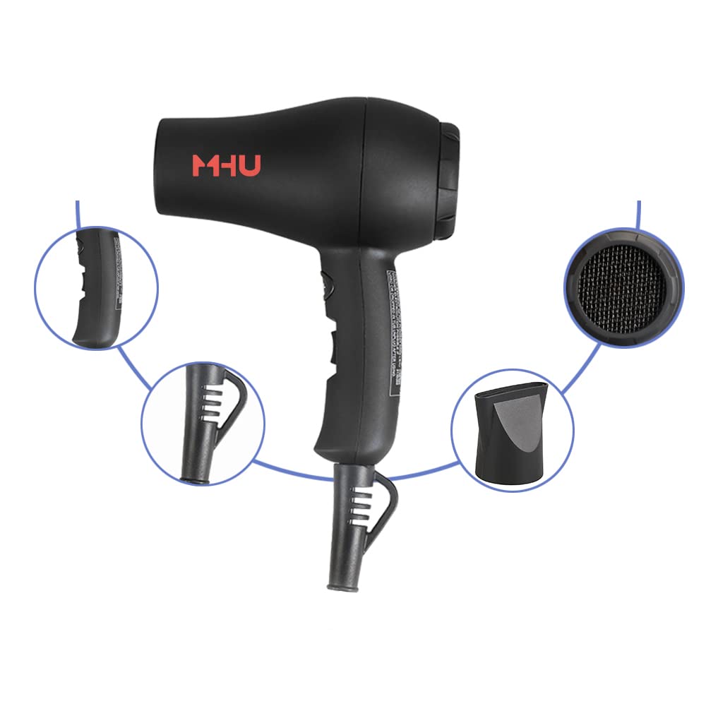 MHD Mini Travel Hair Dryer in lifestyle setting on a bathroom counter