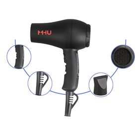 MHD Mini Travel Hair Dryer in lifestyle setting on a bathroom counter