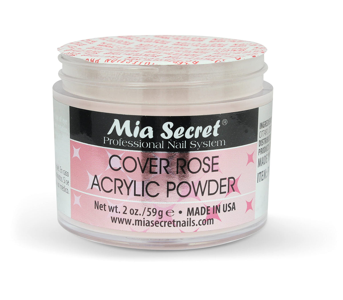 Mia Secret Cover Rose Acrylic Powder 100g in use on nails