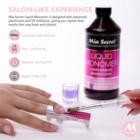 Mia Secret Liquid Monomer 16 oz side view showing cap