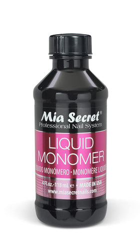 Mia Secret Liquid Monomer 4 oz front view with leak-proof cap