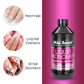 Mia Secret Liquid Monomer 4 oz side view showcasing the bottle design